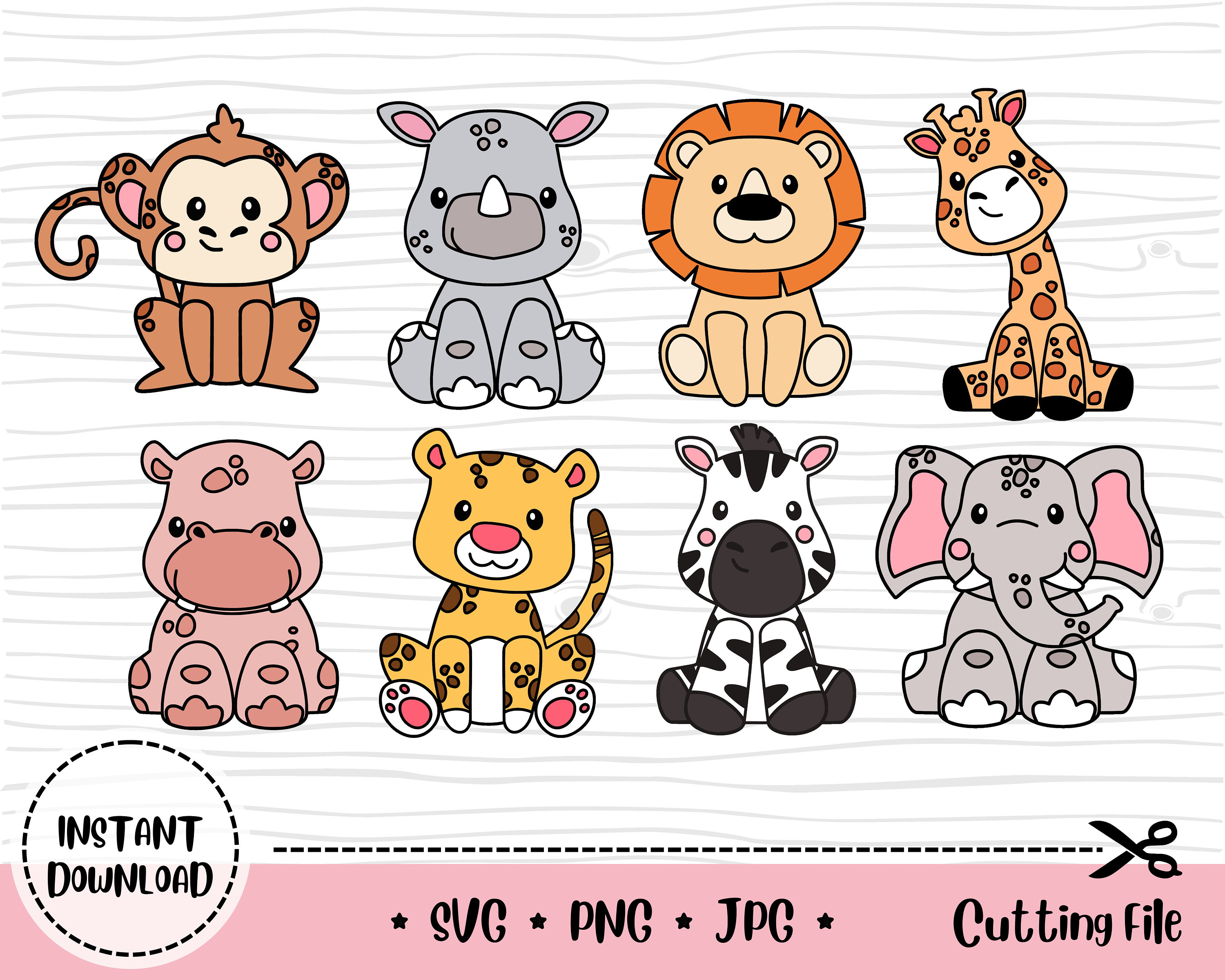 Safari Animals SVG Animals Svg Bundle African Jungle Animal - Etsy