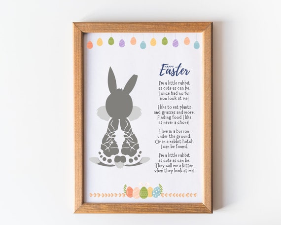 Easter Bunny Handprint Art Craft, Easter Handprint Art, Toddler