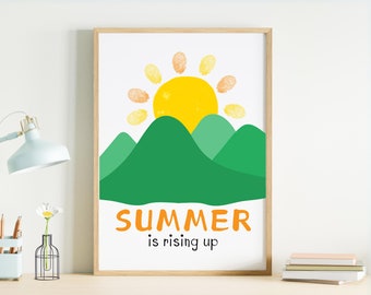 L'été approche, Bricolage d'été à imprimer pour enfant, Activité estivale, Activité pour enfants d'âge préscolaire, Empreinte de main d'enfant, Souvenir pour tout-petit