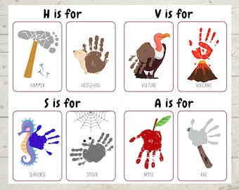 Alphabet Craft, Alphabet Recognition, Preschool Activity, DIY Handprint Art, Painting alphabet, Kindergarten, Letter Sounds, Letter Practice