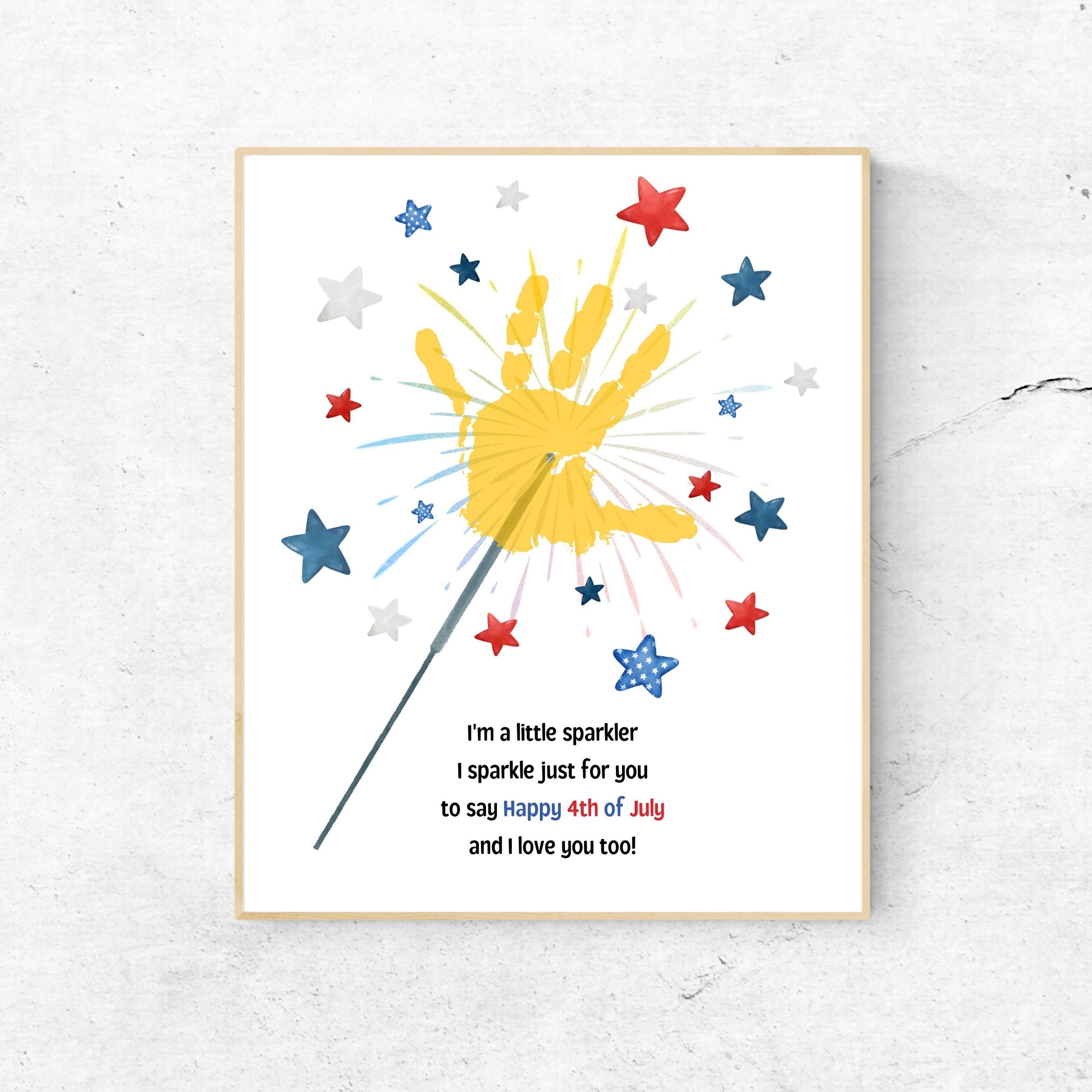 Little Sparkler Handprint Art 4th of July Independence Day Etsy
