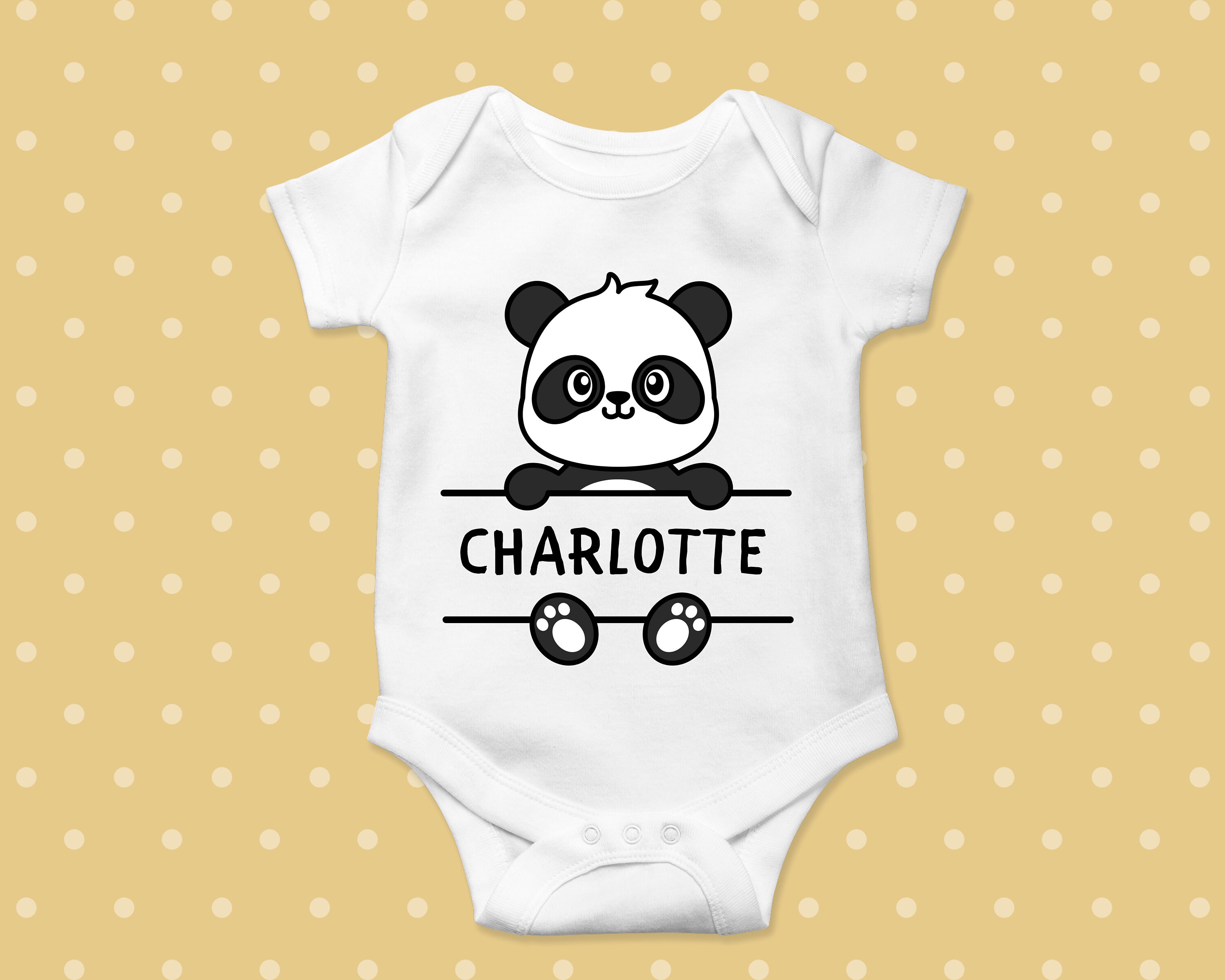 Panda SVG, Frame Cute Panda SVG, Name Frame Svg, Baby Shower Shirt