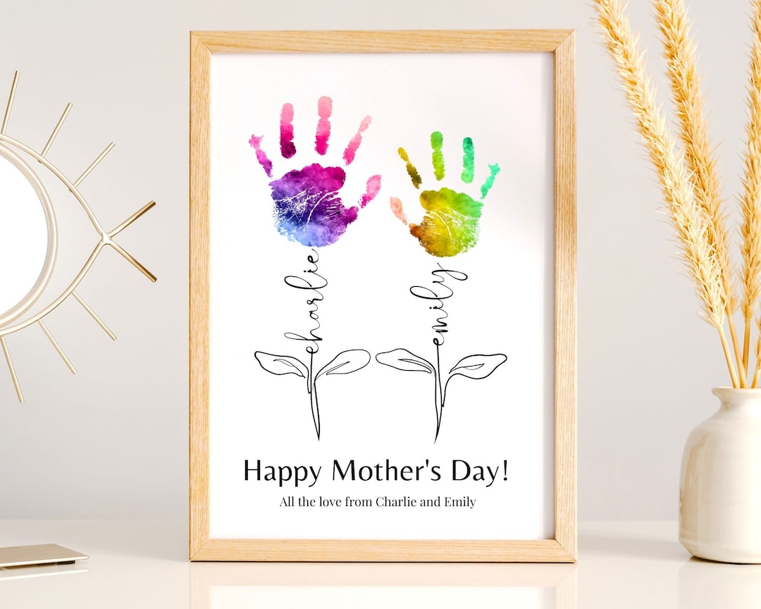 Mother's Day Custom Mother's Day Handprint Art for