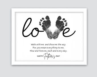 Vatertagsgedicht-Fußabdruck-Handwerk, Vatertags-Fußabdruck-Kunst, Geschenk für Vati, Kinder-Baby-Kleinkind, Erinnerungs-Andenken, DIY-Fertigkeit, bedruckbar