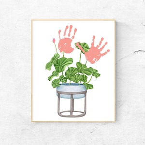Lotus Flower Handprint Craft, Baby Handprint Art, DIY Memory Keepsake, Child Kids Baby Toddler, Printable For Kids, Digital Download