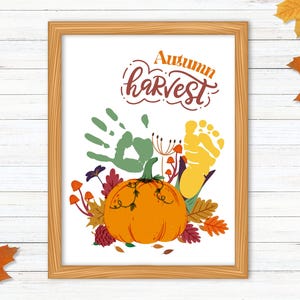 Fall Handprint Craft, Fall Season, Autumn Handprint Art, Back To School, DIY Craft for Kids Baby Toddler, Memory Keepsake, Fall Handprint