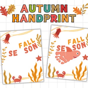 Impronta di Hanprint autunnale/autunnale, artigianato con impronte di mani autunnali, arte delle impronte di mani del Ringraziamento, attività prescolari, artigianato per bambini, artigianato ricordo per bambini