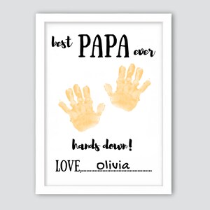 Best daddy ever Hands Down, Handprint Craft For Fathers Day, Handprint Craft With Dad, Gift For Dad, Kids Baby Toddler, Memory Keepsake