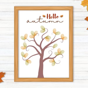 Autumn Tree Craft, Fall Season, Autumn Handprint Art, Back To School, DIY Craft for Kids Baby Toddler, Memory Keepsake, Fall Handprint