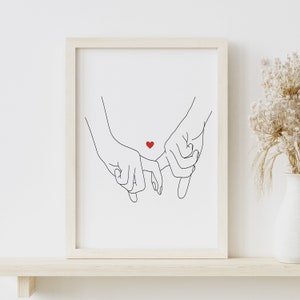 Holding hands line art print, Minimal hand poster, Take my hand, Couple hands print, Line sketch,  Line drawing poster, Digital download