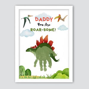 Daddy You&#39;re Roarsome Handprint Craft, Game Handprint, Fathers Day Handprint Art, Gift For Dad, Kids Baby Toddler, Memory Keepsake