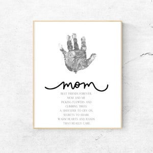Poema de impressão de mão da mamãe, artesanato de impressão de mão de bebê, artesanato de arte manual, dia das mães, aniversário da mãe, crianças, bebê, cartão de presente de lembrança, para impressão