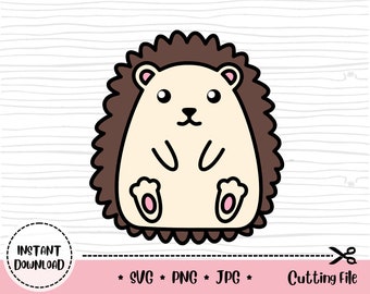 Hedgehog SVG, Cute Hedgehog SVG, Cut File Baby, Kawaii Animal SVG, Woodland Animal, Toddler Bodysuit, Nursery Silhouette, Cricut Vinyl Iron