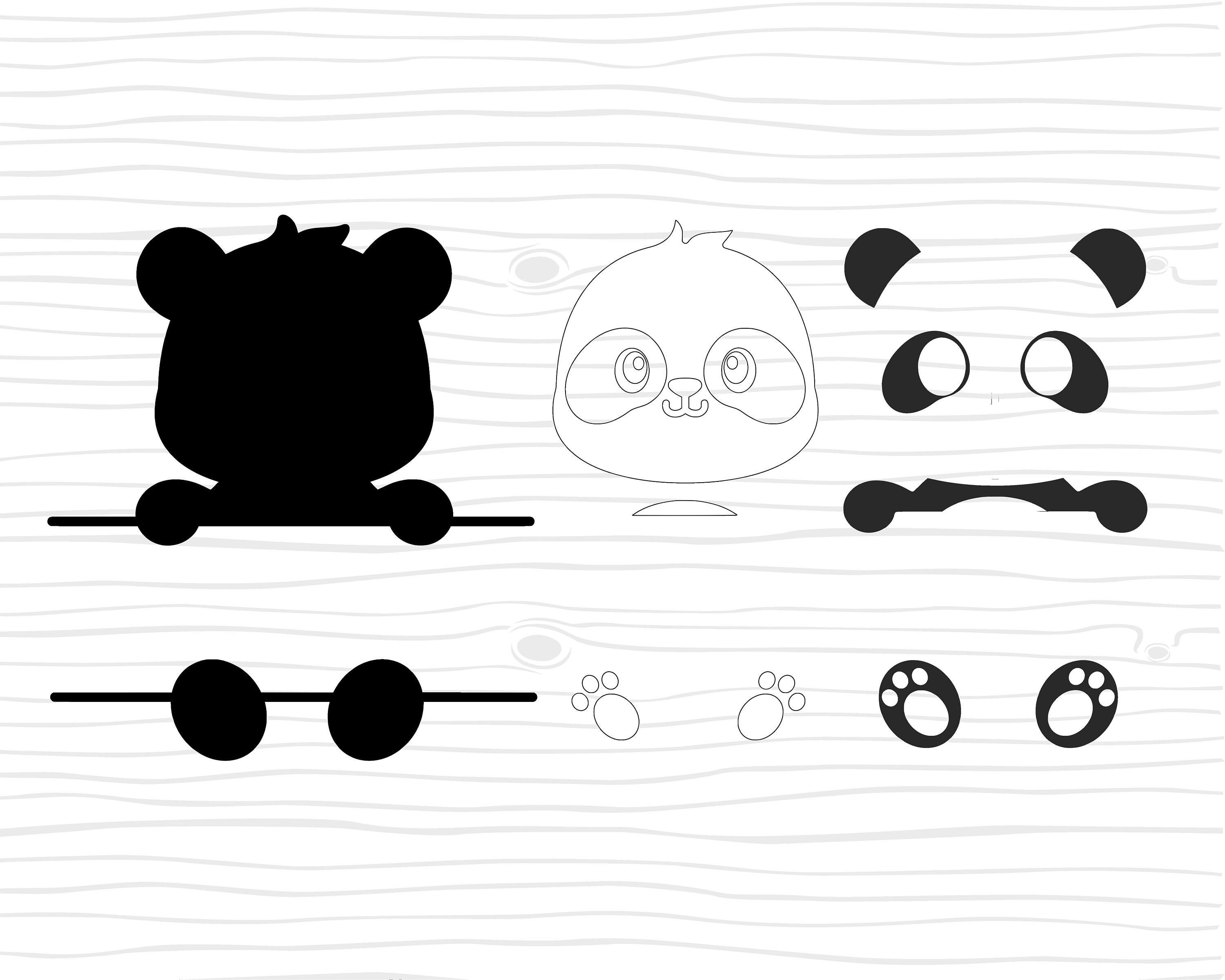 Panda SVG, Frame Cute Panda SVG, Name Frame Svg, Baby Shower Shirt