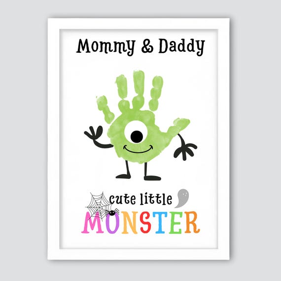 Mommy Daddy Cute Little Monster Halloween Handprint, Halloween Monster  Handprint, Halloween Kids Activity, Baby Toddler Keepsake Memory - Etsy
