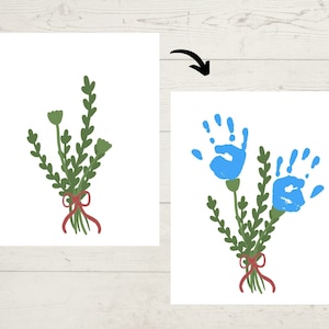 Printable Flower Handprint Craft Bundle, Handprint Craft for Mom ...