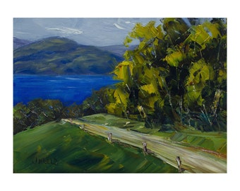 New Zealand Art, New Zealand Landscape, Lake Painting, Impressionist Wall Art, Home Decor and Gift, Julie Mello, NZ Artist