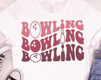 Bowling SVG PNG, Bowling PNG, Retro Wavy Text, Bowling Ball, Pins, Cut File Svg File For Cricut, Silhouette, Sports, Shirt Sublimation Png