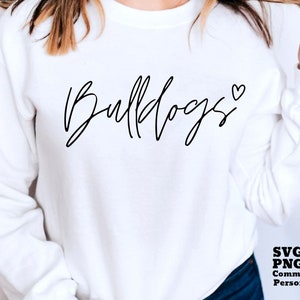 Bulldog Mascot SVG PNG, Bulldogs Football SVG, Bulldogs Basketball Svg, School Spirit Cheer Svg, Shirt Sublimation Png, Cricut, Silhouette