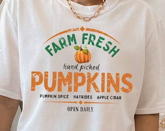 Farm Fresh Pumpkins PNG, Distressed & Solid, Fall Shirt PNG, Fall PNG Design, Fall Png files for Sublimation, Fall Sweatshirt Png Design