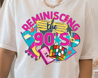 PNG retro de los 90, PNG vintage de los 90, Me encantan los 90, colorido, archivo de impresión Png de sublimación de camisa, camisa de los 90, diseño de los 90, reminiscencia de los 90