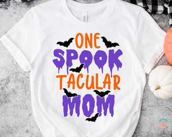 Una espeluznante mamá SVG PNG, Mamá Halloween SVG para mamá, Mamá, Spooky Svg con murciélagos, Silueta, Cricut Cut File Svg, Sublimación Png