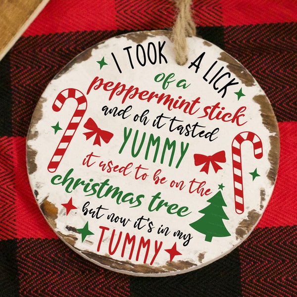 Christmas Ornament SVG PNG, Cute Funny Kids Classic Christmas Poem, Candy Cane Sign Svg, Silhouette, Cricut SVG, Pillow Sublimation Png