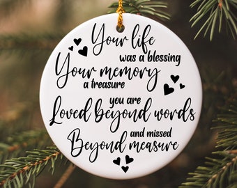 Remembrance SVG PNG, Memorial SVG, Christmas Ornament Svg, Your Life Was a Blessing, In Loving Memory, Cricut Svg Cut File, Download Design