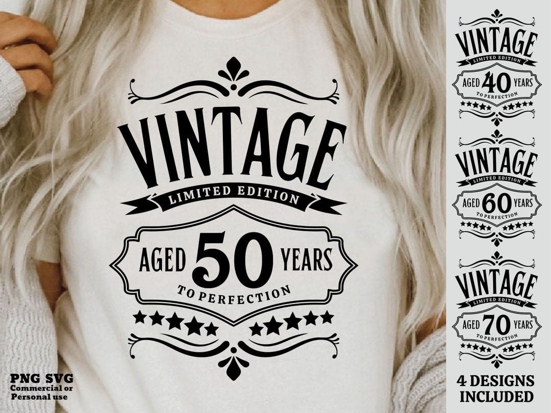 Vintage Birthday SVG PNG 50th Birthday 40th Birthday 60th - Etsy