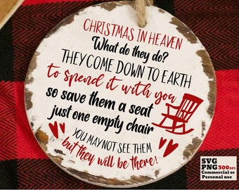 Christmas In Heaven SVG PNG, What Do They Do, Memorial, In Memory, Remembrance, Sympathy, Tree Ornament SVG, Someone we Love is in Heaven