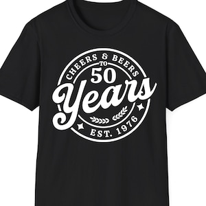 50° compleanno SVG PNG, brindisi e birre per i 50 anni, fondato nel 1976, retrò vintage immagine 4