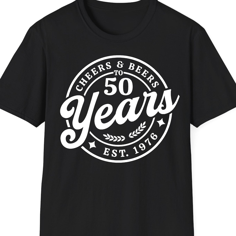 50° compleanno SVG PNG, brindisi e birre per i 50 anni, fondato nel 1976, retrò vintage immagine 4