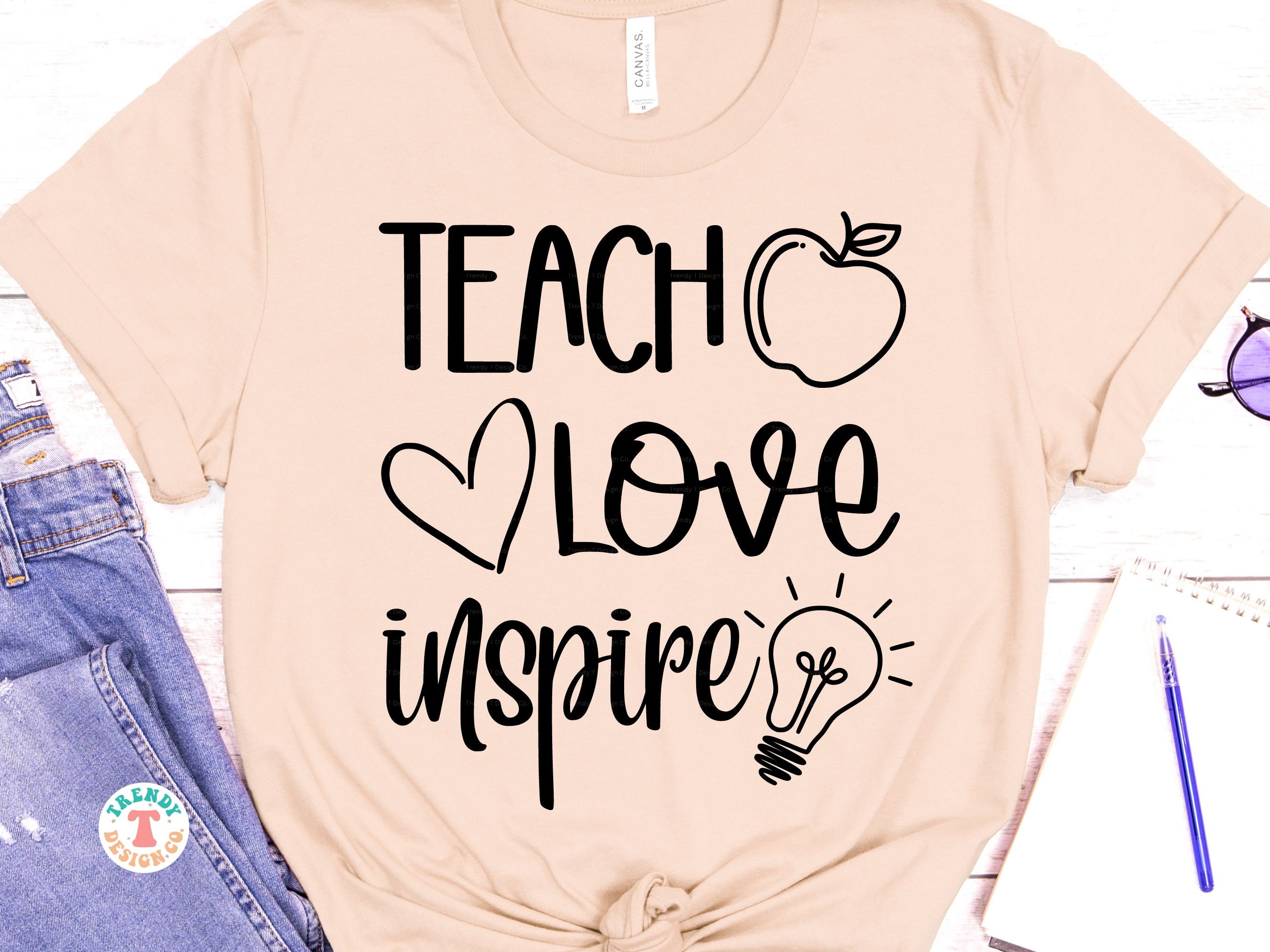 Teach Love Inspire SVG PNG, Teacher Appreciation SVG, Teacher Life Svg ...