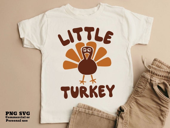 Little Turkey SVG PNG, Kids Thanksgiving PNG Design, Fall Svg for Kids, Toddlers, Boys, Girls, Babies, Cricut Svg Cut File, Sublimation Png