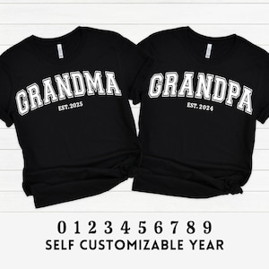Abuela SVG Abuelo SVG, Personalizable, Año estimado, Anuncio de nuevo bebé, Abuela primeriza, Sublimación de camisetas SVG, Archivo de corte Cricut