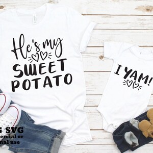 Él es mi batata I Yam SVG PNG, mamá y yo, niños de otoño, bebé, madre e hijo, archivo de corte Cricut SVG, sublimación de camisa png, silueta