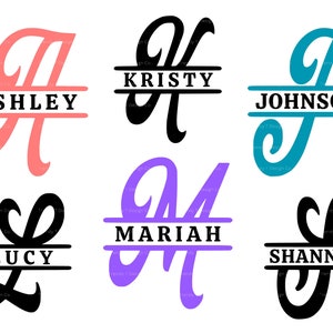Monograma dividido SVG, Alfabeto SVG, 26 letras, Espacio de diseño Hágalo usted mismo Arrastrar y soltar, Archivo de corte Cricut SVG, Grabado, Descarga por sublimación
