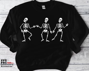 Dancing Skeletons SVG PNG, Dancing Skeletons PNG, Halloween Skeletons Svg, Funny Skeletons, Sweatshirt, Shirt Sublimation Png Print File