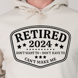 Drôle de retraite SVG PNG, drôle de retraite PNG 2024 retraite Svg, heureuse retraite chemise Svg, sublimation Png, fichier de coupe Cricut, officiellement