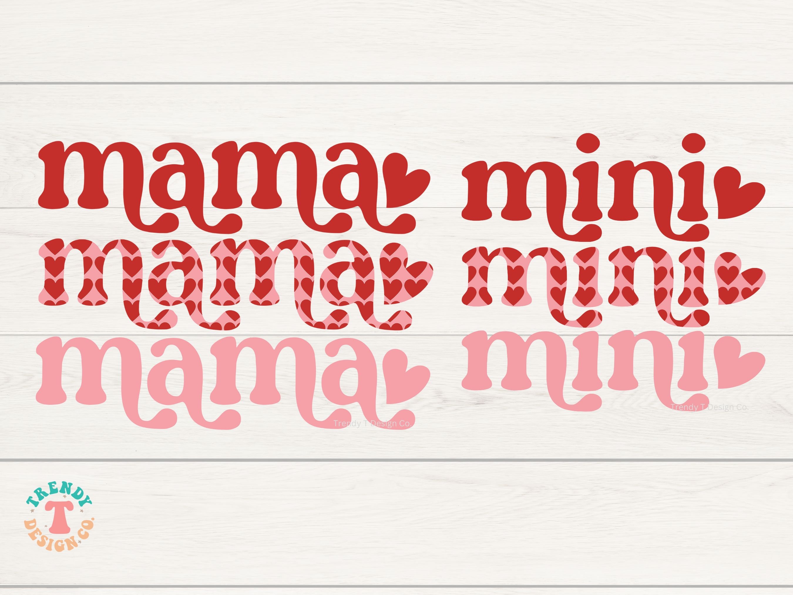 Valentine SVG PNG, Mama & Mini, Retro Love More Svg, Mommy and Me Svg ...