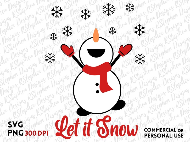 Let It Snow SVG PNG, Funny Snowman SVG With Snowflakes, Happy Frost Svg ...