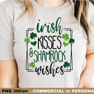 St. Patricks SVG PNG, irische Küsse Kleeblatt Wünsche, lustige St Patrick Plotterdatei, Shenanigans Plotterdatei Cricut svg, St Patricks Shirt Sublimationsdruck Png