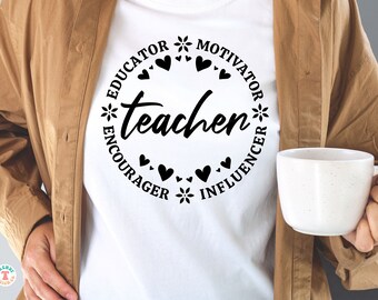 Nauczyciel SVG PNG, Nauczyciel PNG, Motywator, Nauczyciel Svg, Nauczyciel szkoły Koszulka Sublimacja Png Pobierz Plik, Cricut Cut Plik, Bluza Svg