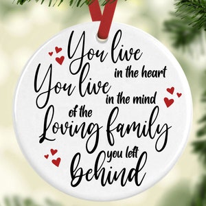Memorial SVG PNG, Remembrance SVG, Ornament Svg, You Live in the Heart and Mind, Family, In Loving Memory, Cricut Svg Cut File, Download