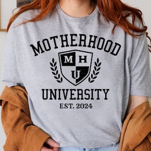 Motherhood University SVG PNG, New Mom SVG, Mama Pregnancy Svg, Baby Shower Svg, Family Svg, Shirt Sublimation Png, Cut File, Svg for Cricut