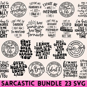 Sarcastische SVG-bundel, grappige SVG-bundel, sarcasme SVG, grappige uitspraken Svg, sarcastische citaten Svg, grappige citaten Svg, sarcastische ontwerpbundel Svg
