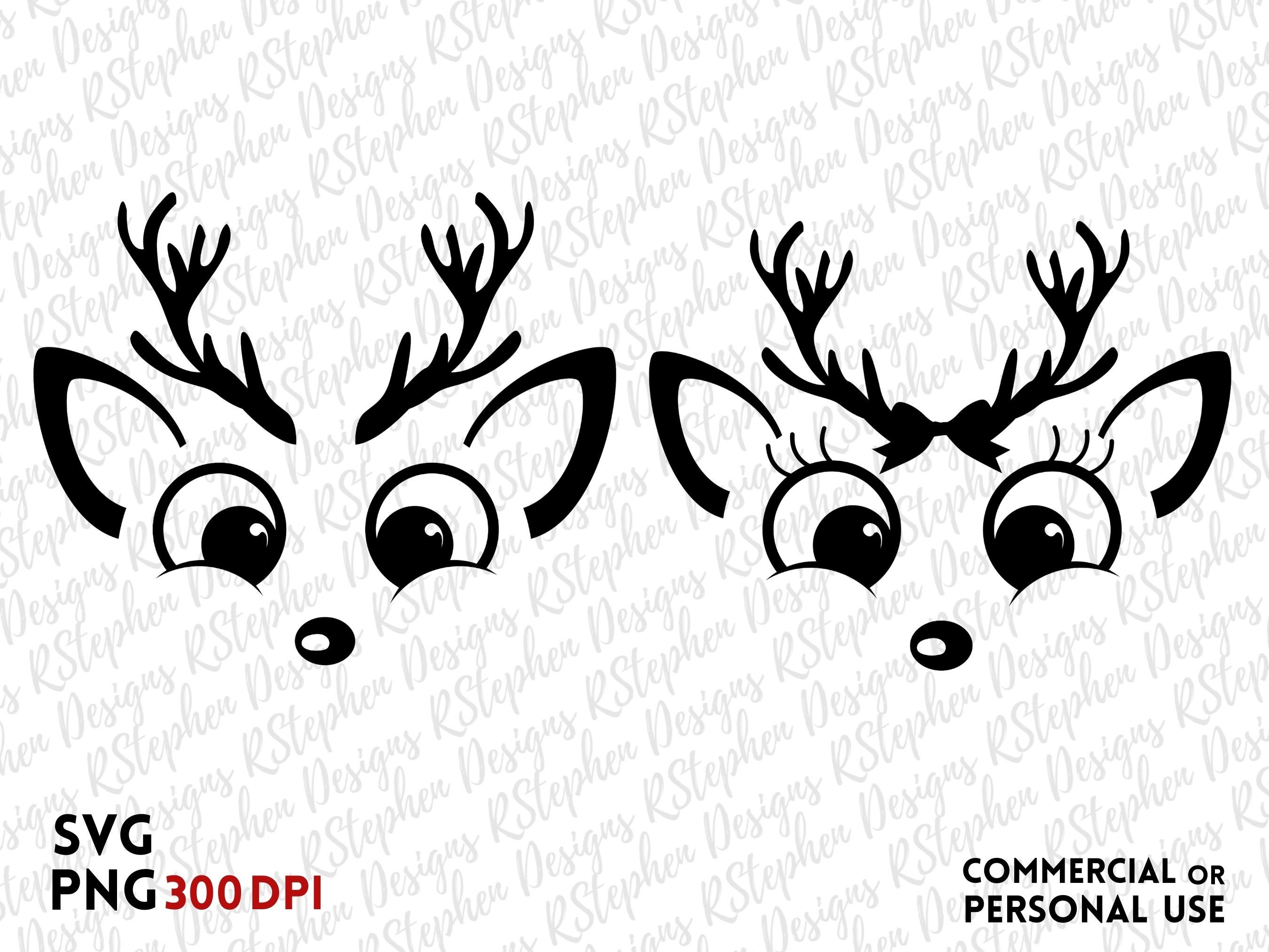 Reindeer Face SVG PNG, Reindeer Face PNG, Kids, Boys, Girls, Cricut ...