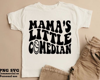Kids SVG PNG, Toddler, Boys Girls, Funny Kids Quote, Mama's Little Comedian, Wavy Text, Kids Shirt Sublimation Png, Cricut Svg Cut File