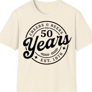 50° compleanno SVG PNG, brindisi e birre per i 50 anni, fondato nel 1976, retrò vintage immagine 3
