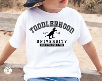 Toddlerhood University SVG PNG, Funny Toddler SVG, Dinosaur Svg, T-Rex, Kids, Toddler Boys Svg, Cricut Cut File Svg, Shirt Sublimation Png